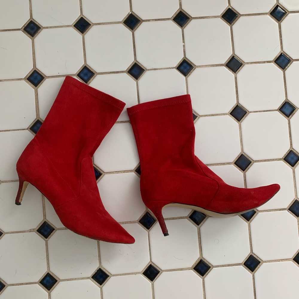 Red long booties - Picture 5 of 12